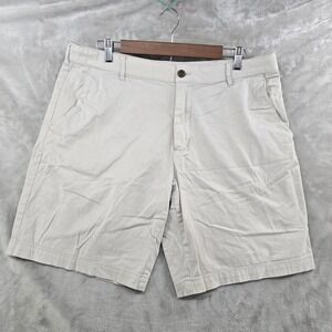 Faherty Chino Shorts Mens 36 Beige Stretch Cotton Casual Summer Preppy